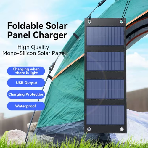 Monocrystalline Silicon 8W Foldable Solar Panel Charger for Cell Phones MP3 MP4 MP5 Tablets Game Consoles and 5V Devices