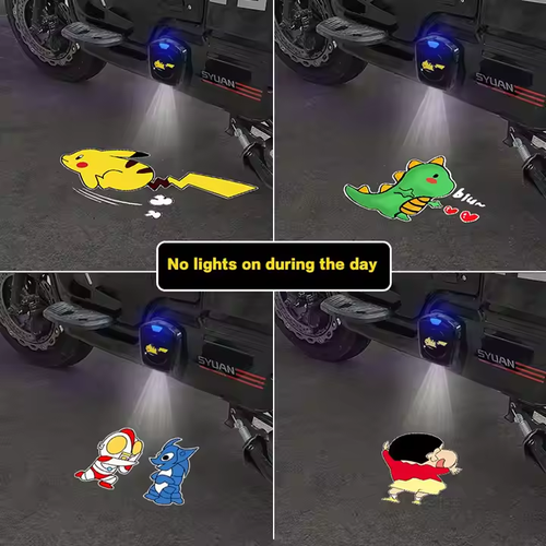 Battery-powered dynamic welcome light, car, electric car, motorcycle cartoon projector, door and floor lamp, decorative atmosphere lamp