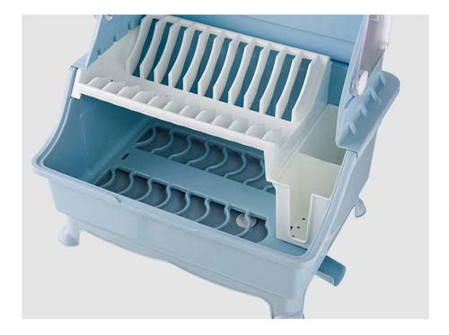 Kitchen Tableware Bowl Chopsticks Dish Storage Box Drain Rack Household Plastic Double-layer Bowl Rack With Lid Cupboard