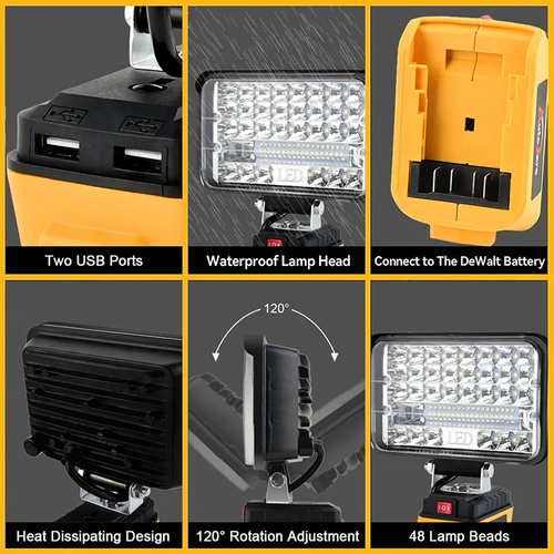 Lithium Battery Portable Flashlight Cordless Emergency Outdoor Light Camping Light Electric LED Lights
