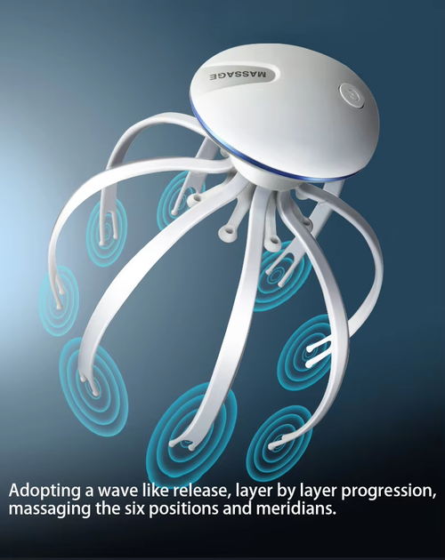 New head massager Electric rechargeable octopus head massager Multi-claw head therapy soul extractor