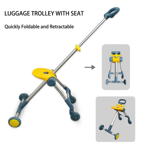 A ride-on and sit-on luggage suitcase for strolling with your baby