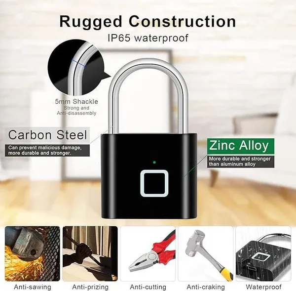 No Worries – Smart Fingerprint Padlock for Ultimate Security!