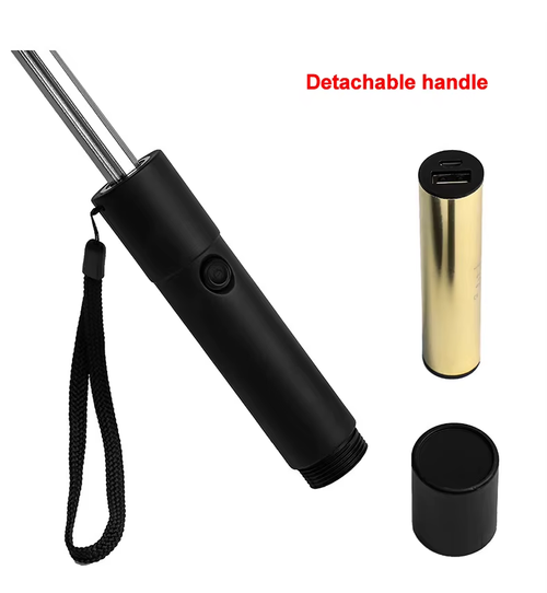 Business 8 bone with fan straight umbrella black plastic sunshade sun umbrella usb rechargeable fan umbrella