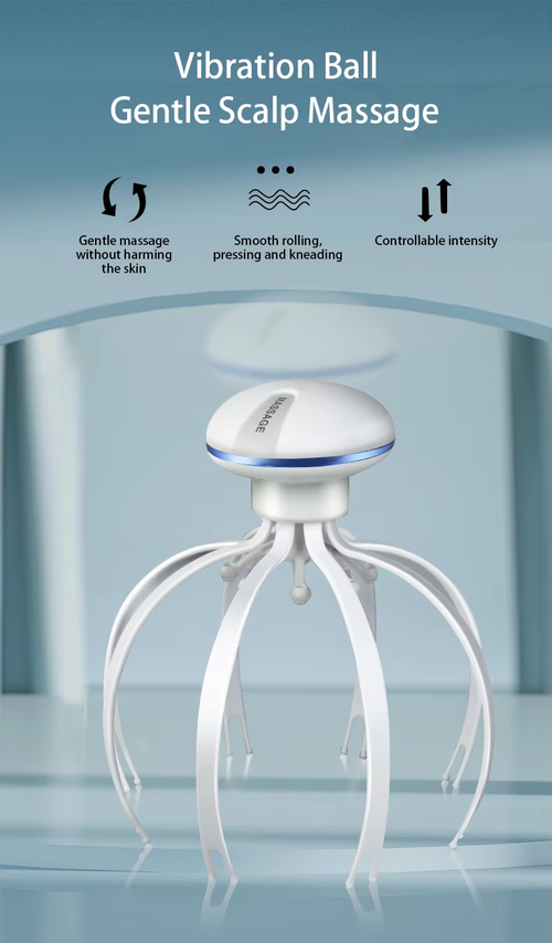 New head massager Electric rechargeable octopus head massager Multi-claw head therapy soul extractor