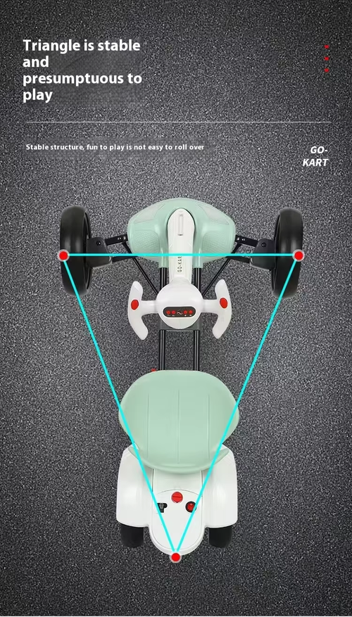Latest Design Children Toy Car One Click Folding Lightweight Carrying 6V6 Battery Electric Remote Control Go Kart