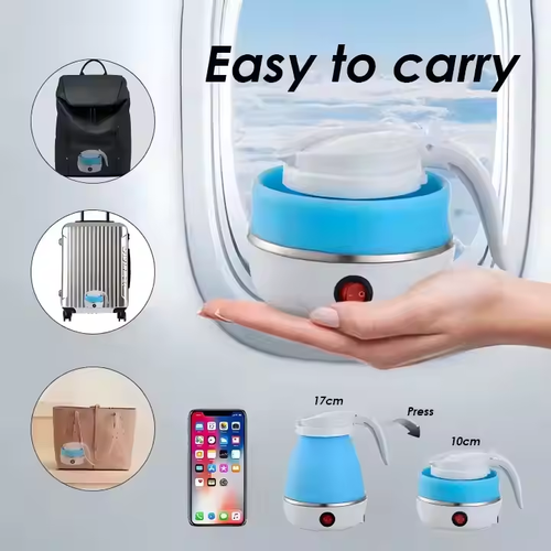 Hot drinks everywhere Mini foldable kettle silicone electric kettle
