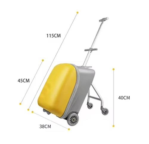 A ride-on and sit-on luggage suitcase for strolling with your baby