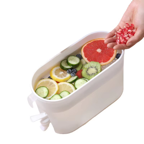 Refrigerator cold water kettle with faucet Large capacity translucent lemon fruit tea beverage barrel