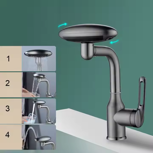 Single-Handle Stainless Steel Flying Saucer Bath Shower Faucet Multifunctional Space Rain Jet Hot Cold Ceramic Valve Core Made