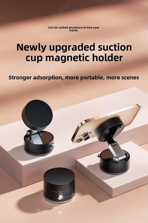 Hot-Selling Vacuum Magnetic Suction Cup Holder Cross-Border TikTok Car Mount with Foldable New Phone Holder and Desktop Stand