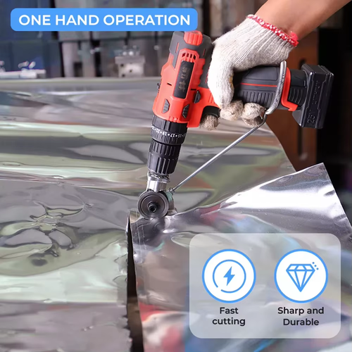 Hand drill converted into shears converted into metal plate cutter new artifact iron scissors converted into cutter