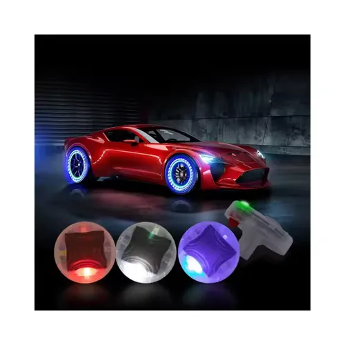 Car motorcycle tire light solar led valve cap light wheel decorative light flash light colorful wind turbine