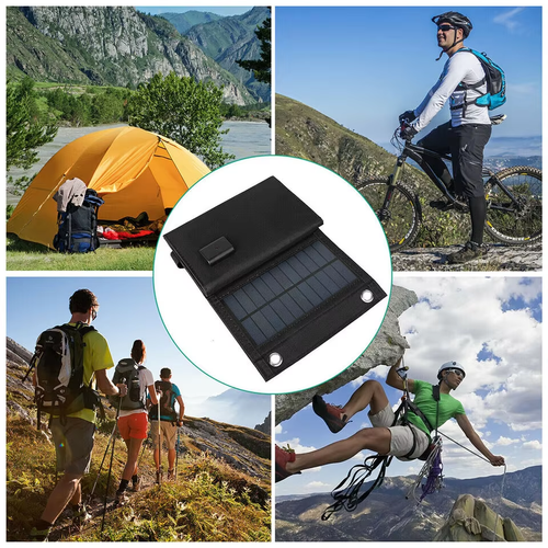 Monocrystalline Silicon 8W Foldable Solar Panel Charger for Cell Phones MP3 MP4 MP5 Tablets Game Consoles and 5V Devices