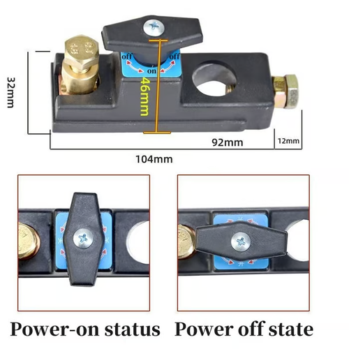 Universal 12V24V Car Battery Disconnect Switch Isolator Power Cut Off Kill Switches for RV ATV Boat Car Truck Auto Yacht
