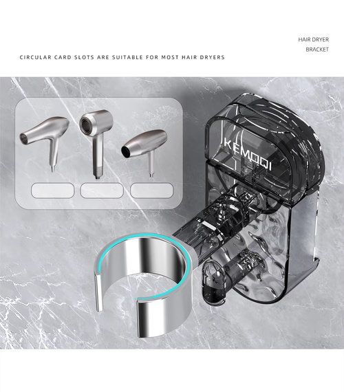 Hair dryer rack, punch-free suction cup hair dryer stand, bathroom wall universal hair dryer storage