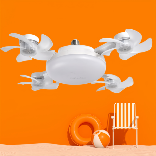 2025 New Foldable Socket Remote Control Drone Silent Fan Light With 60W Ceiling Lights for Dining Kitchen Living Room