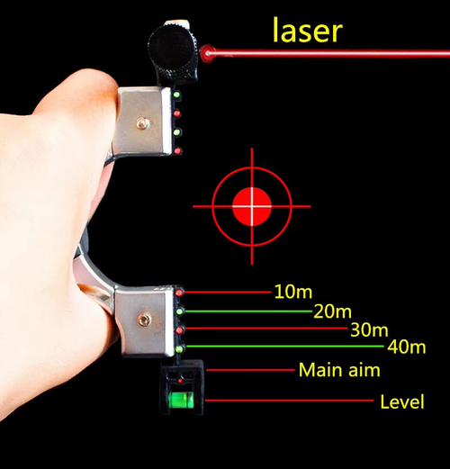 New Style Big Power High Precision New Outdoor Hunting Slingshot Laser Aiming Slingshot Using Flat Rubber Band