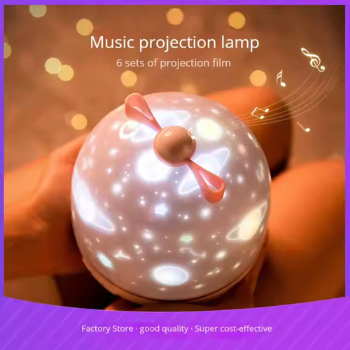 Fantasy starry sky music box birthday gift crown starry sky lamp children's bedroom sleep fantasy rotating projection lamp