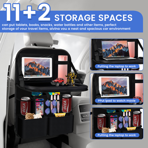 Car Backrest Storage Bag Chair Hanging Bag Multi-functional Car Seat Storage Bag Storage Organize Car Table