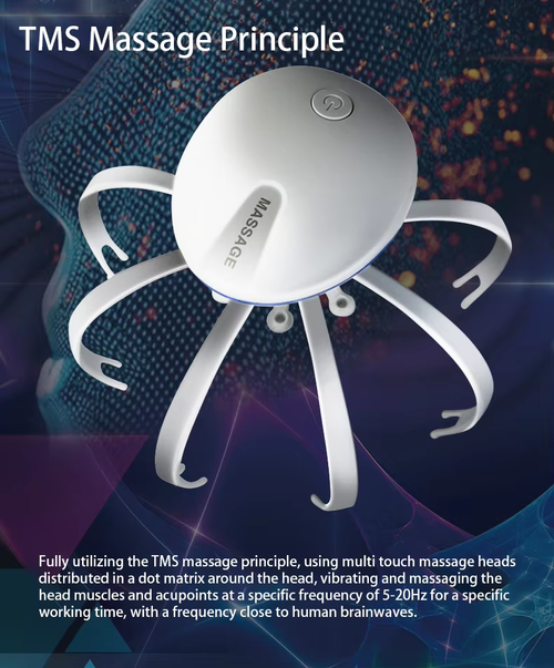 New head massager Electric rechargeable octopus head massager Multi-claw head therapy soul extractor