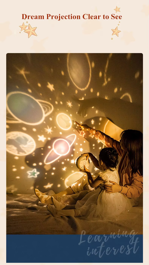 Fantasy starry sky music box birthday gift crown starry sky lamp children's bedroom sleep fantasy rotating projection lamp