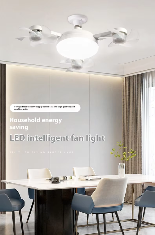 2025 New Foldable Socket Remote Control Drone Silent Fan Light With 60W Ceiling Lights for Dining Kitchen Living Room