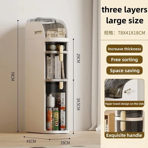 Kitchen gap shelves, bathroom gap drawer storage cabinets