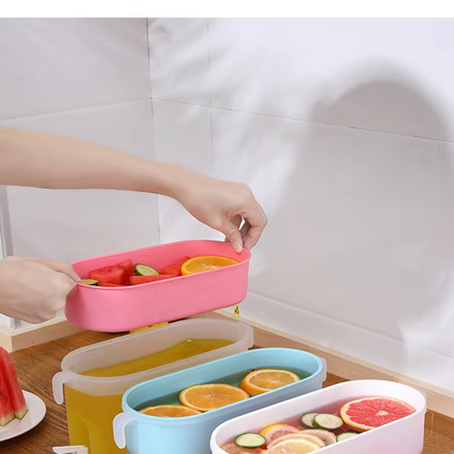 Refrigerator cold water kettle with faucet Large capacity translucent lemon fruit tea beverage barrel