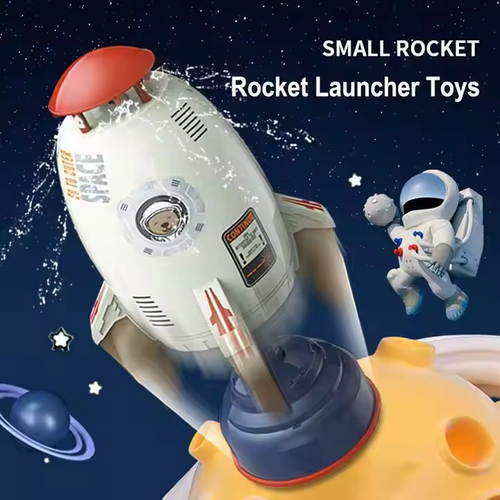 Children's space rocket sprinkler children's rotating flying water play toy outdoor water pressure lift sprinkler
