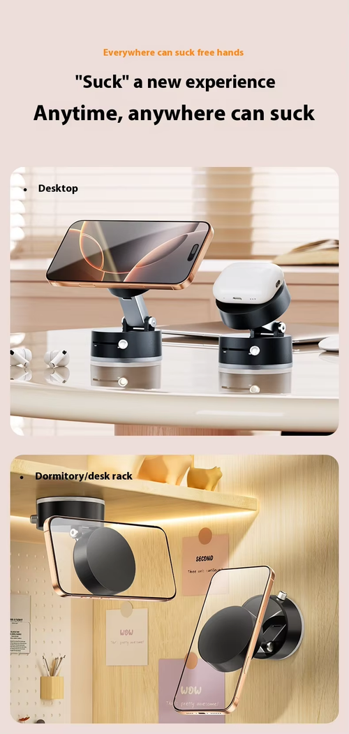 Hot-Selling Vacuum Magnetic Suction Cup Holder Cross-Border TikTok Car Mount with Foldable New Phone Holder and Desktop Stand