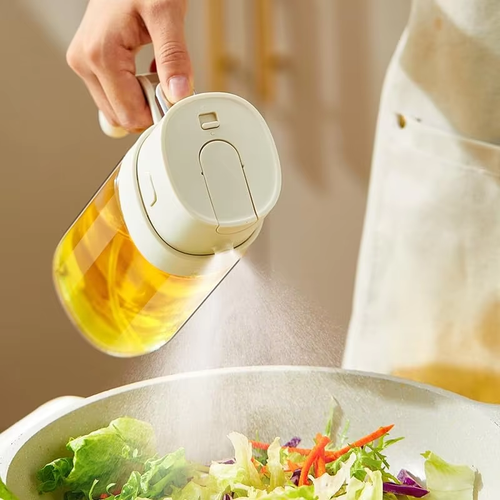 High quality 2 in 1 oil sprayer Kitchen household food grade olive oil spray bottle oiler for cooking, barbecue