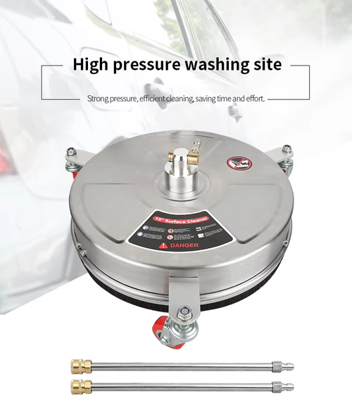High Pressure Washer Stainless Steel Floor Washer 15 Inch Mobile 4 Wheel Surface Washer 4000psi