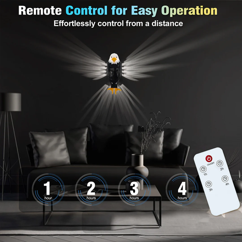 Black Eagle Wall Lamp | Modern LED Wall Decor | Mood Light for Parties and Holidays