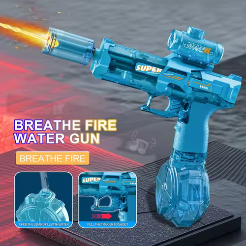 Outdoor Summer Breathe Fire Water Gun Automatic Electric Water Gun Toy for Kids Child