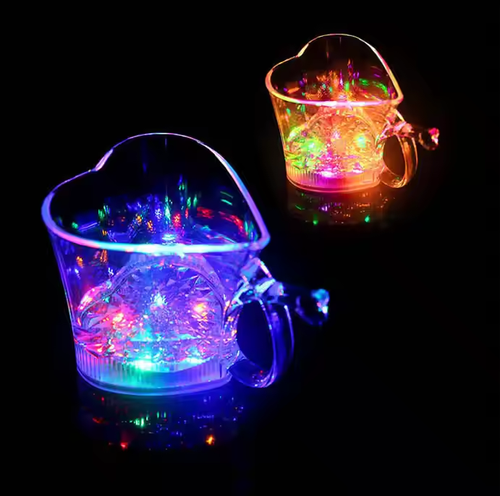 Induction cold light water cup that lights up when you pour water Colorful luminous cup LED flash cup