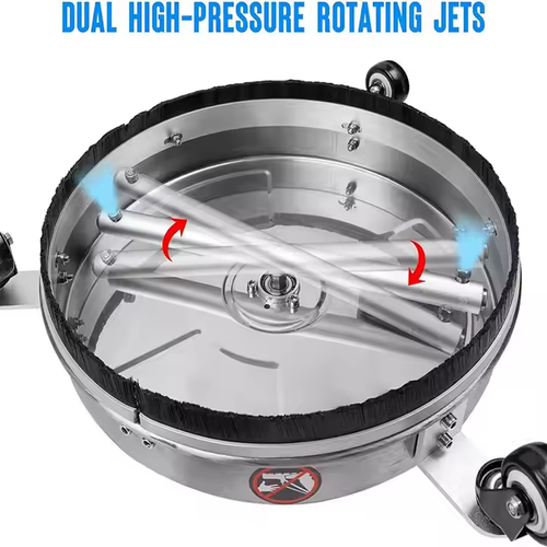 High Pressure Washer Stainless Steel Floor Washer 15 Inch Mobile 4 Wheel Surface Washer 4000psi