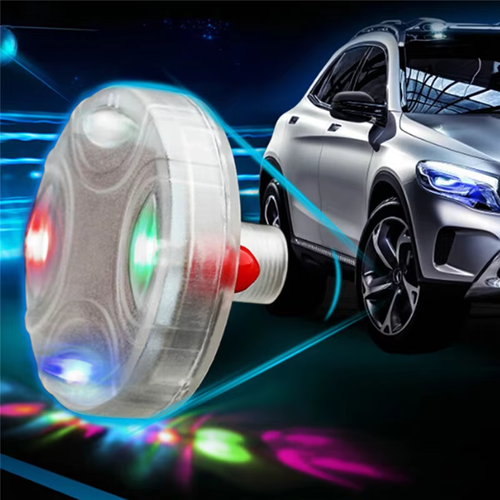 Car motorcycle tire light solar led valve cap light wheel decorative light flash light colorful wind turbine
