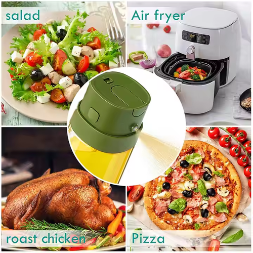 High quality 2 in 1 oil sprayer Kitchen household food grade olive oil spray bottle oiler for cooking, barbecue