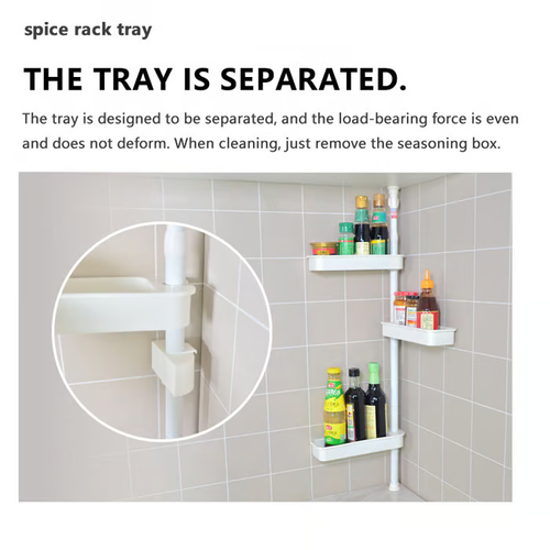 🌟Retractable 3-Layer Punch-free Kitchen Spice Rack🌟