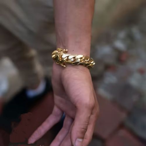 18K gold-plated Cuban bracelet