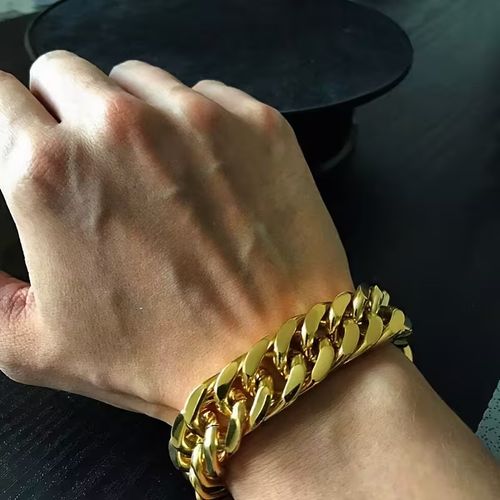 18K gold-plated Cuban bracelet