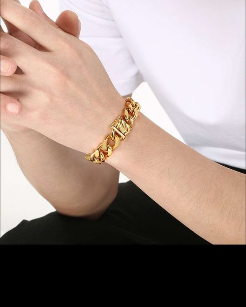 18K gold-plated Cuban bracelet