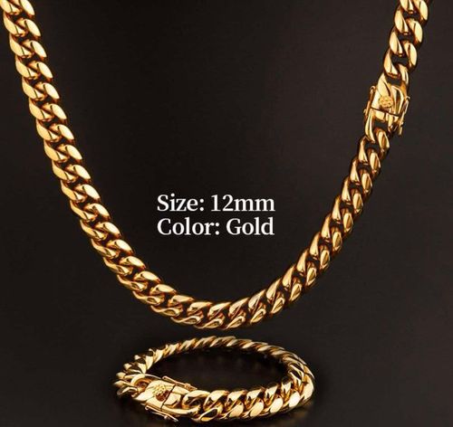 18K gold-plated Cuban bracelet