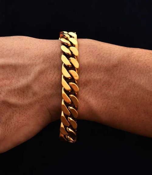 18K gold-plated Cuban bracelet