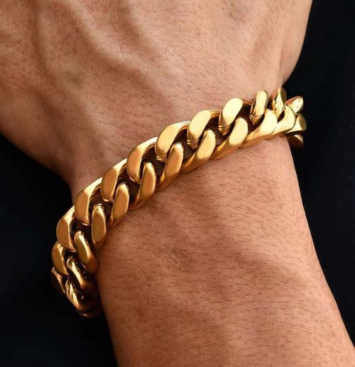 18K gold-plated Cuban bracelet