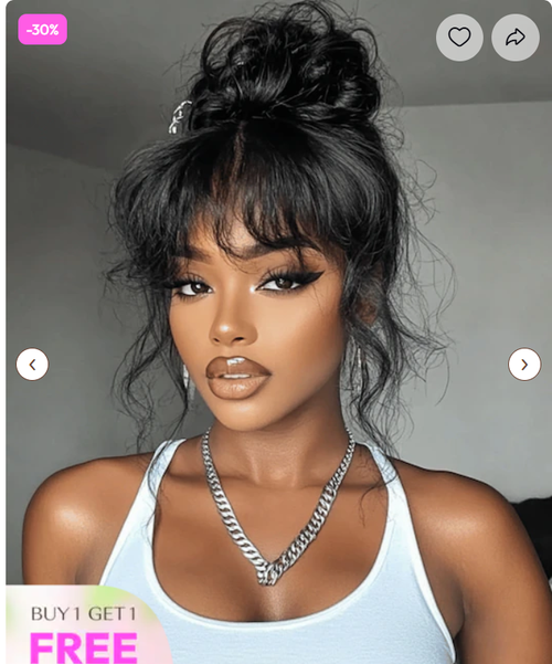  Lace Frontal Black Fluffy Natural Loose Wave Curtain Bangs synthetic Wig