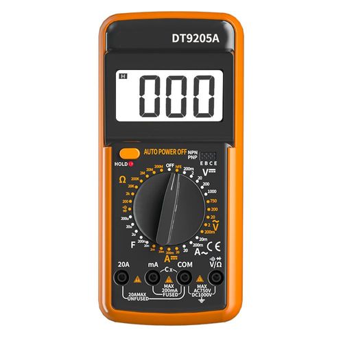 DT9205A Professional Digital Multimeter Handheld Automotive Tester Multimeter Manual Range AC DC Voltage Meter