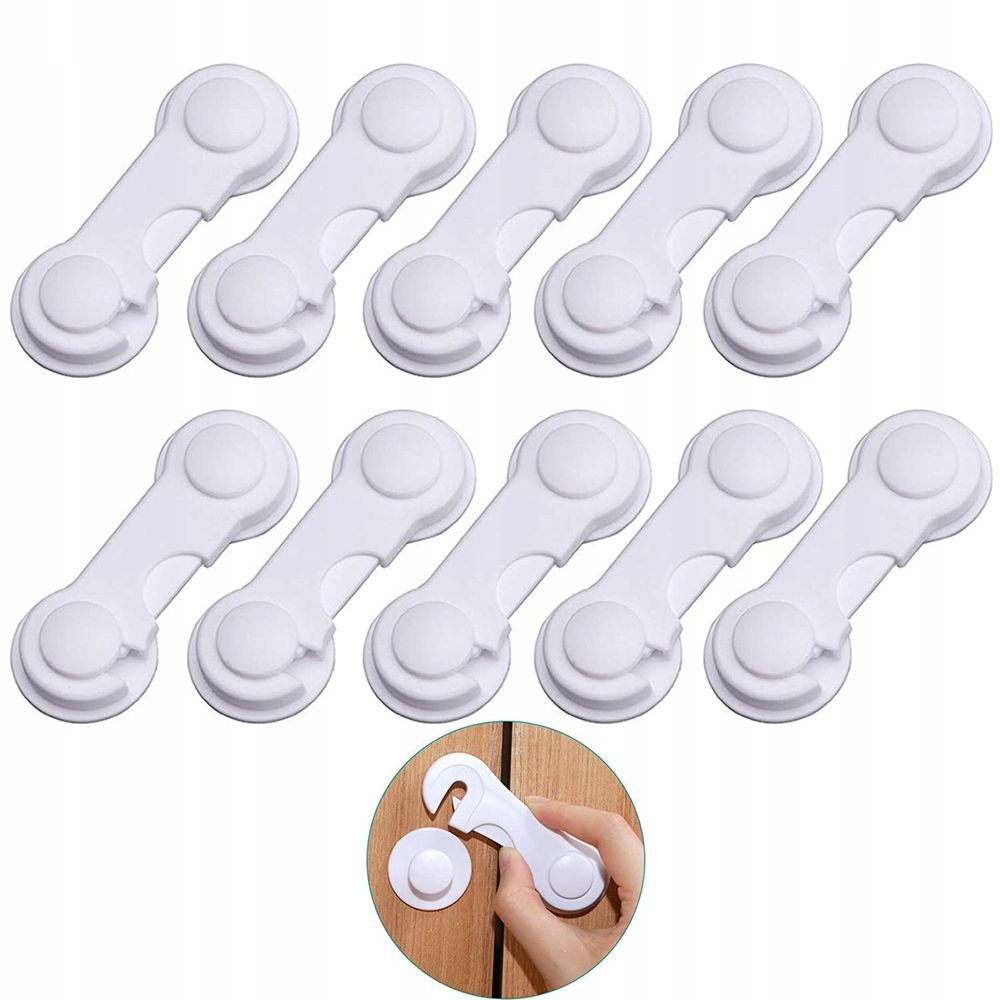 Sipo Cabinet and Drawer Locks - Set of 10, White