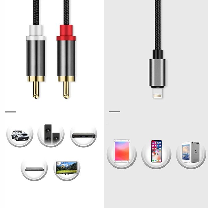 ​​iPhone iPad to Dual RCA Stereo Audio Cable (High-Quality Edition)​